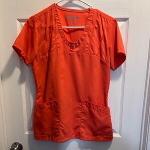 Grey's Anatomy Bright Coral Scrub Top